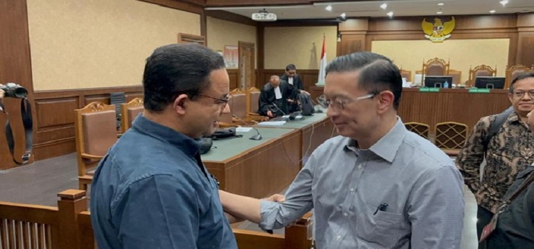 Anies Baswedan Hadiri Sidang Tom Lembong di Pengadilan Tipikor