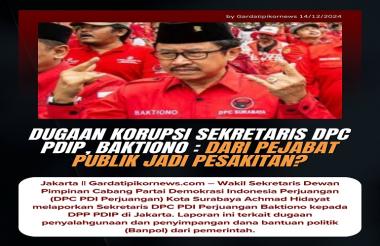 "Minta Fee" Baktiono Sekretaris DPC PDIP Dilaporkan ke DPP PDIP